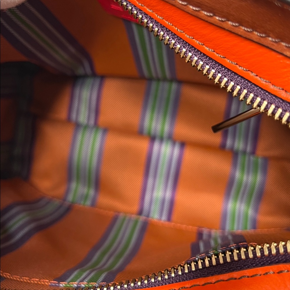 ETRO Brown Paisley Crossbody Bag with Orange Trim, Purple Tassel Like New - Picture 17 of 17